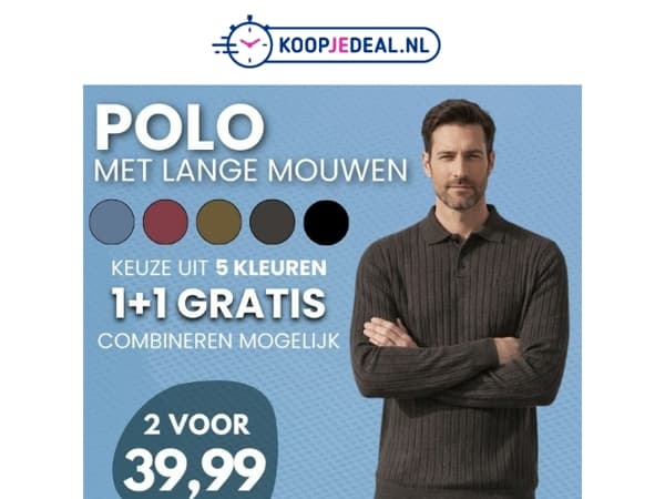 2 Longsleeve Polo's voor 39,99 😱