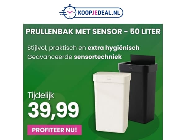 Prullenbak met Sensor 50 Liter 39,99