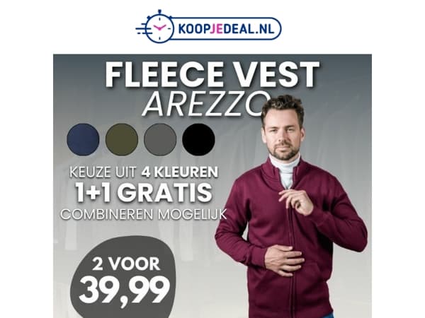 2 Zip-up Fleece Vesten nu 39,99 💰