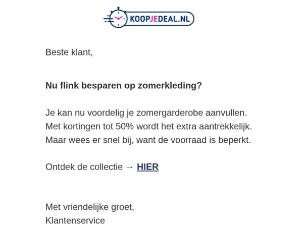 Besparen op Zomer Kleding?