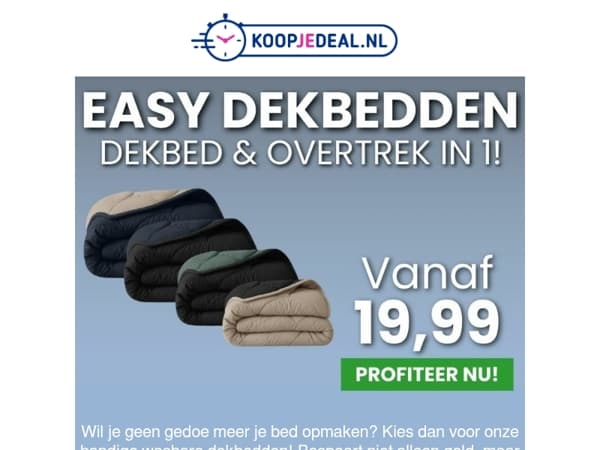 Dekbed & Overtrek in 1 voor 19,99 🌙