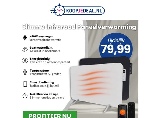 Slimme Paneelverwarming nu 79,99 🔥