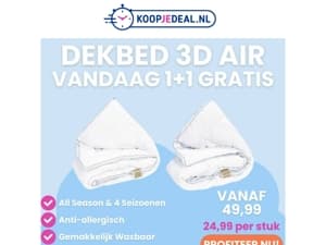 1+1 GRATIS: 3D Air Dekbedden!