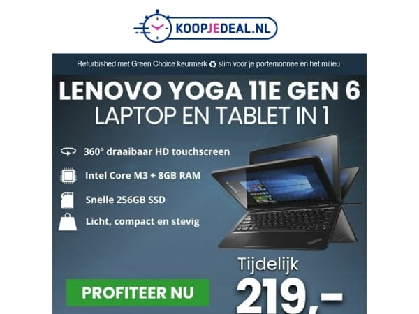 Laptop & Tablet in 1 voor 219,- 💻