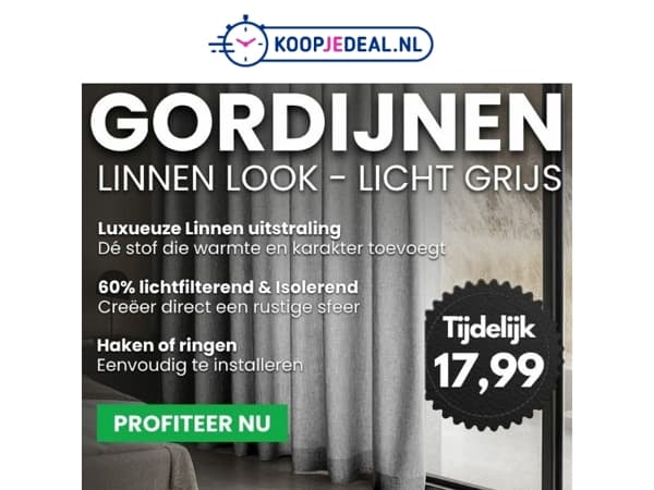 Gordijnen Linnen Look nu 17,99 🌞