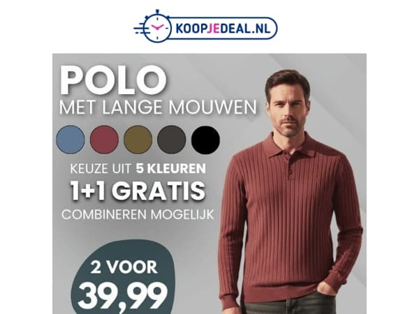 2 Polo's met Lange mouwen nu 39,99 🛍️