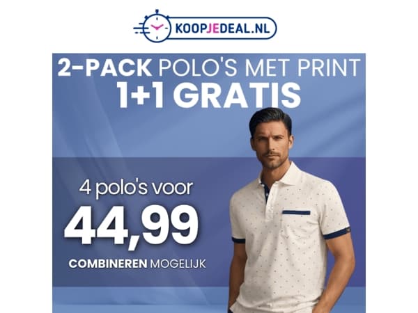 4 Polo's met Print voor 44,99 👕