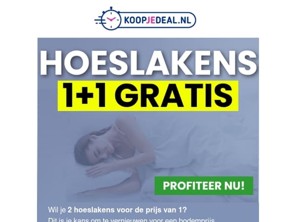 Hoeslakens 1+1 GRATIS 👉🏼 2 voor 12,99