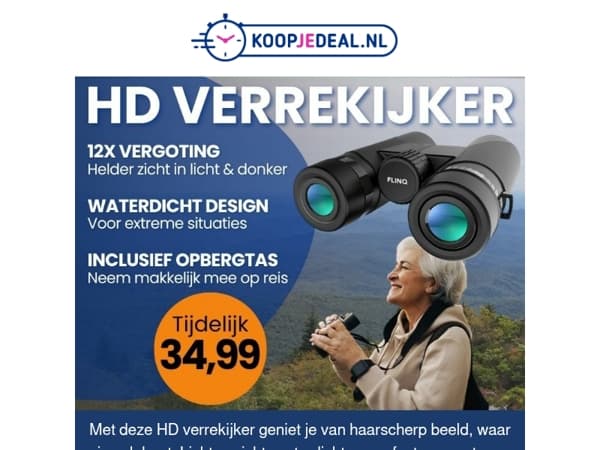 Waterdichte HD Verrekijker nu 34,99 🔎