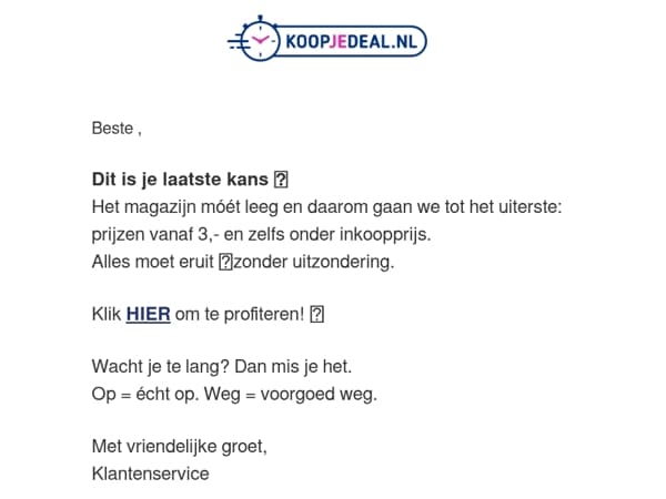 Deals onder Inkoopprijs!