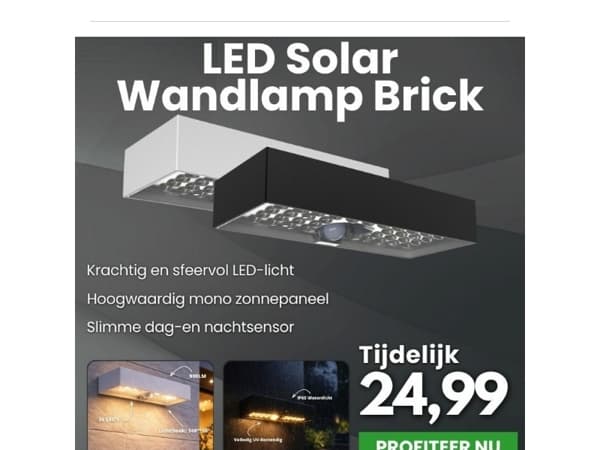 Nieuw: Led Solar Lamp Brick 24,99 🔆