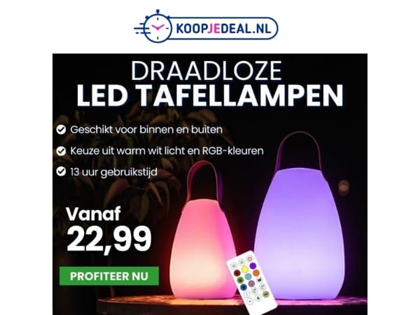 Oplaadbare LED Tafellampen 22,99 💡