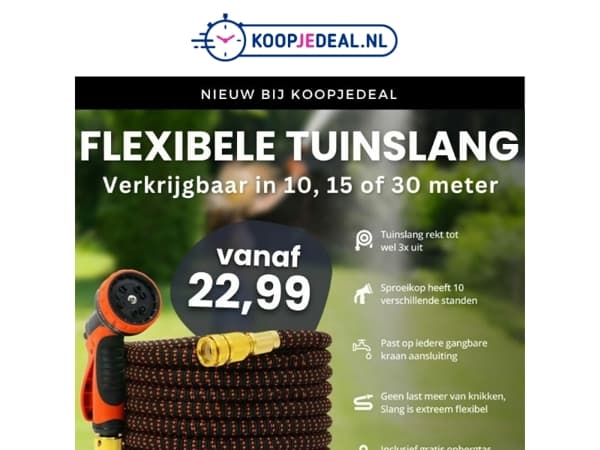 Flexibele Tuinslang nu 22,99 🚿