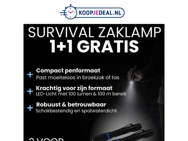 Nieuw: 2 Zaklampen voor 12,99 🔦