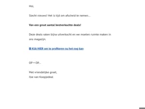 Slecht nieuws..