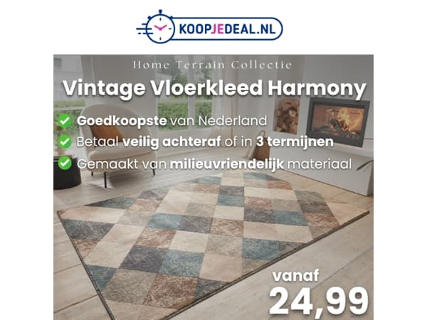 Vintage Vloerkleed nu 24,99 🤯