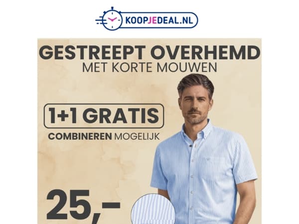 Gestreept Overhemd - Korte Mouwen 👔