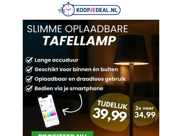 Slimme Tafellamp voor Binnen & Buiten 💡