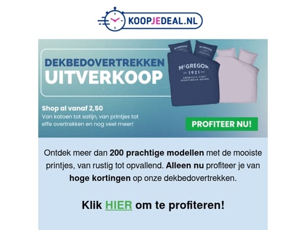 Dekbedovertrek Uitverkoop 🚨