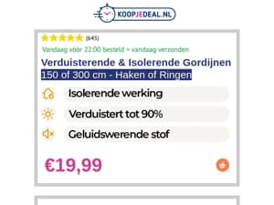 ACTIE: Isolerende Gordijnen €19,99 ✨ | Easy Dekbed €24,99 😴 | Orthopedisch Hoofdkussen €29,99 🩻