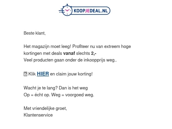 Leegverkoop Stopt bijna 📦