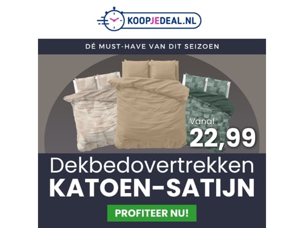 Dekbedovertrek Katoen-Satijn nu 22,99❗