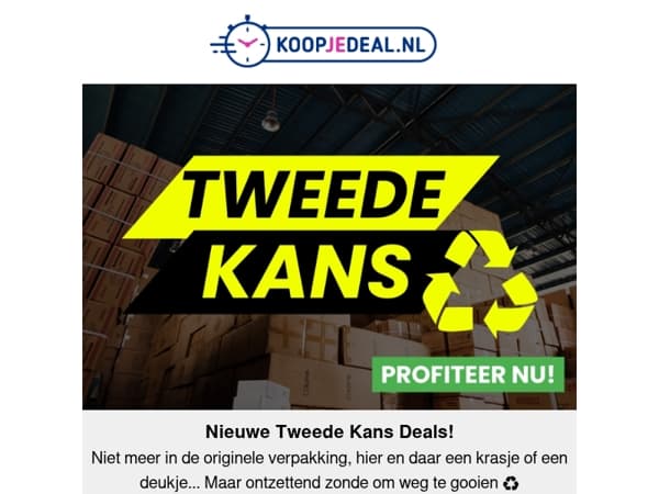 Nieuwe Tweede Kans Deals ♻️