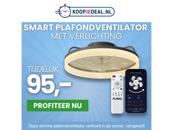 Plafondventilator + Verlichting 95,- 💨