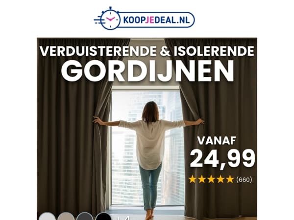 Verduisterende Gordijnen NU 24,99 🌓