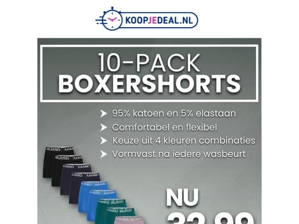 10-PACK Boxershorts voor 32,99❗