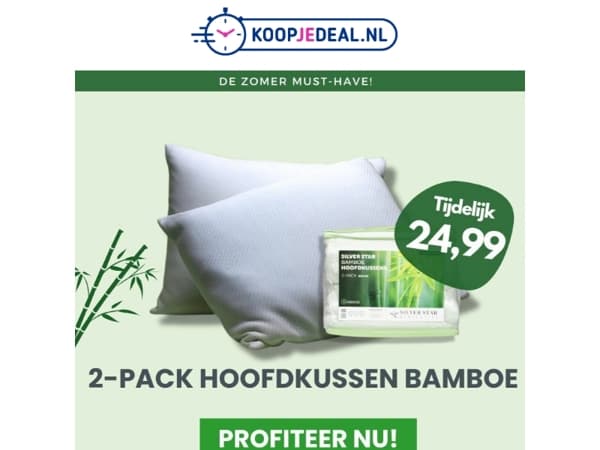 2-PACK Bamboe Kussens nu 24,99 🌿
