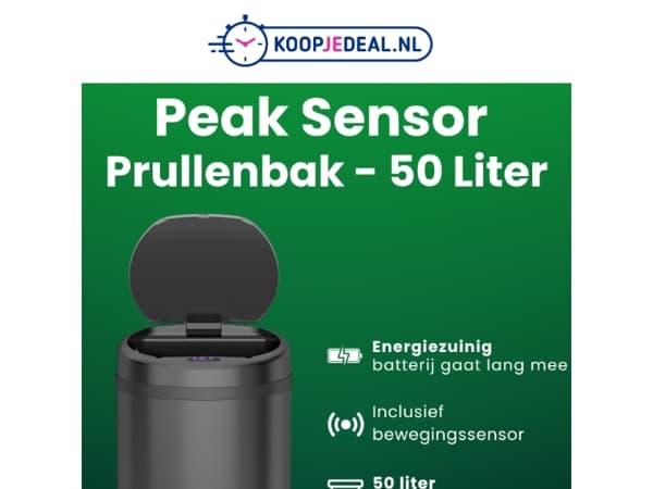 Sensor Prullenbak 50L nu 49,99 🗑️