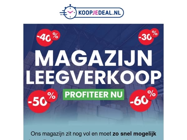 Outlet = Aangevuld met nieuwe Deals!