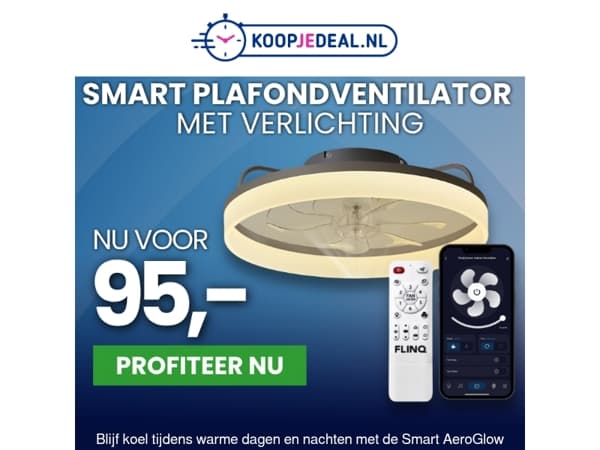 Plafondventilator Tijdelijk 95,- 💨