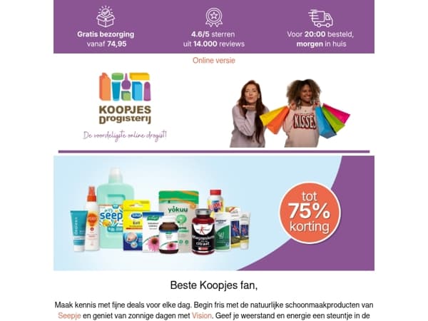 Pak voordeel op Seepje, Vision en meer 🤩 | KoopjesDrogisterij.nl