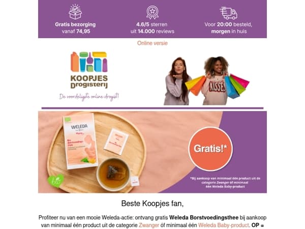 Scoor nu gratis Borstvoedingsthee van Weleda! 👶 | KoopjesDrogisterij.nl