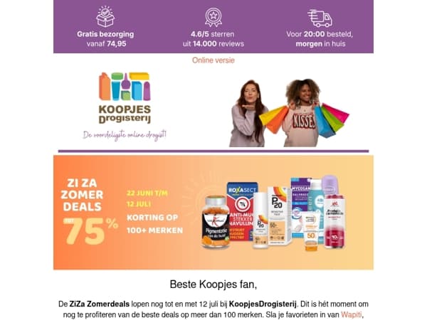 Nog even een paar Zi Za Zomerdeals pakken? | KoopjesDrogisterij.nl
