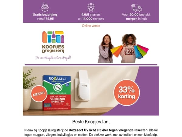 Nieuw bij KoopjesDrogisterij: Roxasect UV licht stekker 🦟 | KoopjesDrogisterij.nl