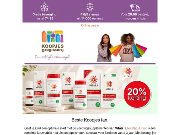 Favorieten voor jonge avonturiers van Vitals ❤️| KoopjesDrogisterij.nl
