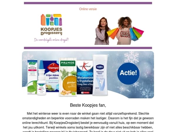 ❄️ Alles geregeld zonder de kou in te gaan | KoopjesDrogisterij.nl