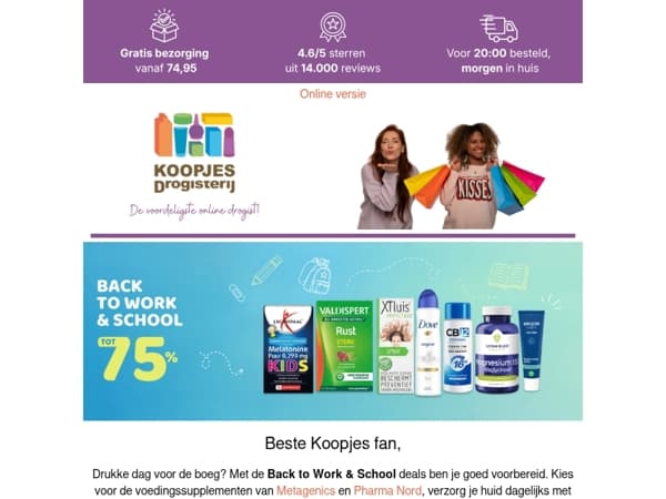 Drukke dagen voor de boeg? We helpen je op weg! 🎒💼 | KoopjesDrogisterij.nl