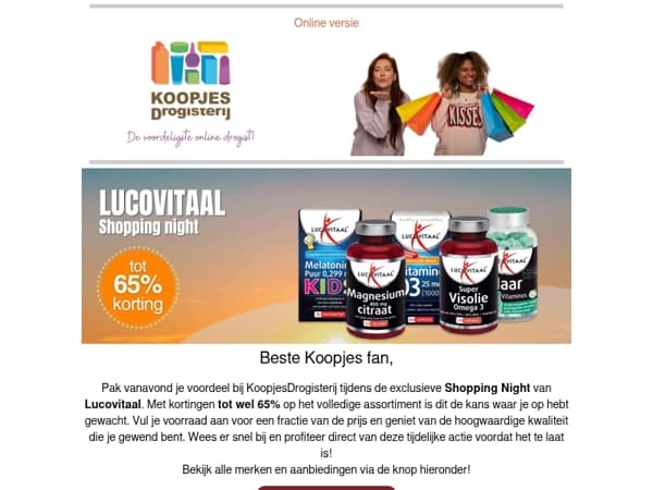 LET OP! Alleen vanavond: Lucovitaal Shopping Night!