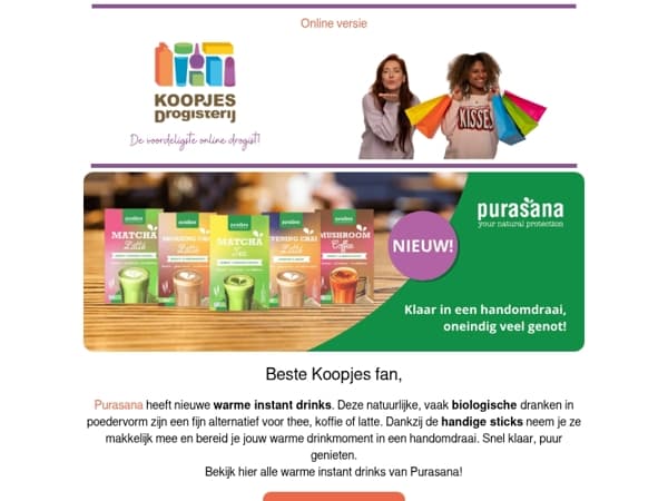 Nieuw van Purasana: warme drinks voor elk moment 🍵 | KoopjesDrogisterij.nl