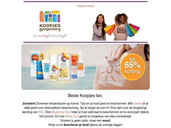 Zonalert! Zomerse temperaturen op komst! ☀️ | KoopjesDrogisterij.nl