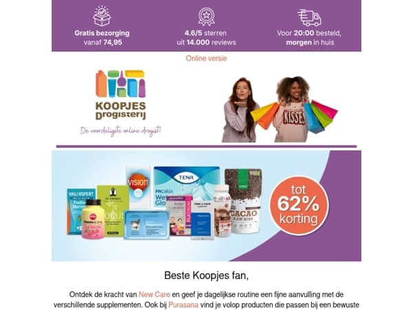 Jouw favorieten van New Care tot Modifast! 🧡 | KoopjesDrogisterij.nl