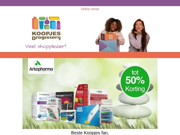 Pak hoge kortingen mee op alle merken van Arkopharma!