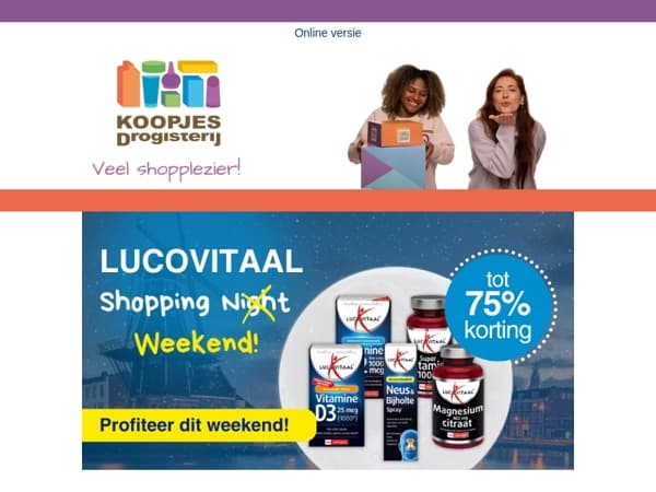 Mis het Lucovitaal Shopping Weekend niet! | KoopjesDrogisterij.nl