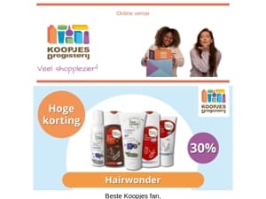 Hairwonder pak uit met kortingen tot wel 30%!