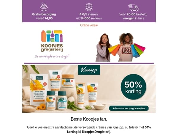 Zomerse voeten? Shop Kneipp met 50% korting!  | KoopjesDrogisterij.nl