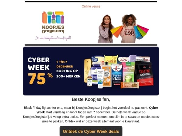 Cyber Week is begonnen: hét moment om in te slaan | KoopjesDrogisterij.nl